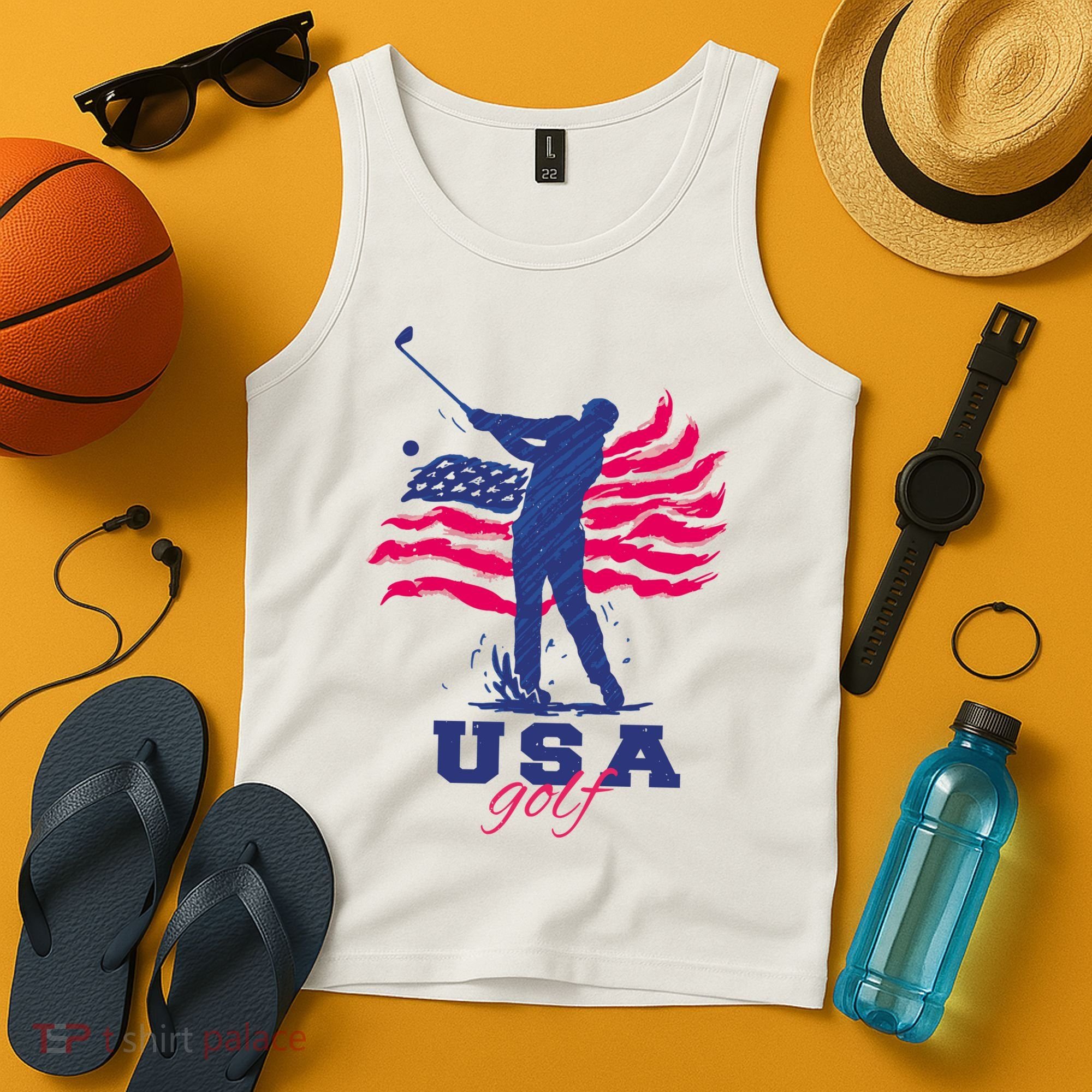 USA American Golf Player Tank Top
