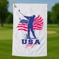USA American Golf Player Golf Towel thumb 1