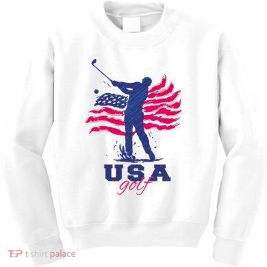USA American Golf Player Kids Sweatshirt
