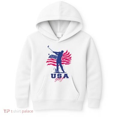 USA American Golf Player Kids Hoodie