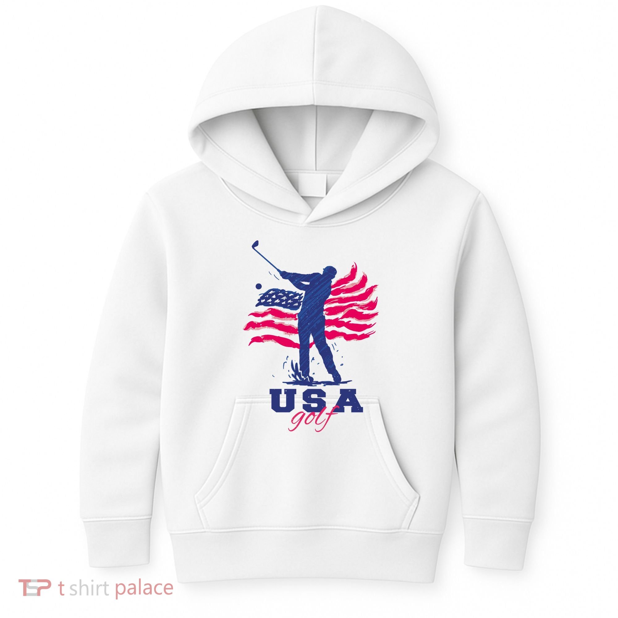 USA American Golf Player Kids Hoodie