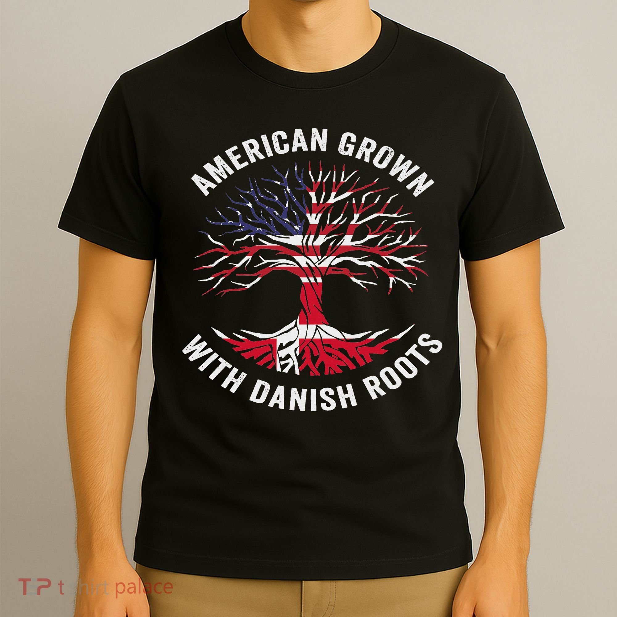 Usa American Grown With Danish Roots Denmark T-Shirt