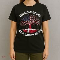 Usa American Grown With Danish Roots Denmark T-Shirt thumb 4