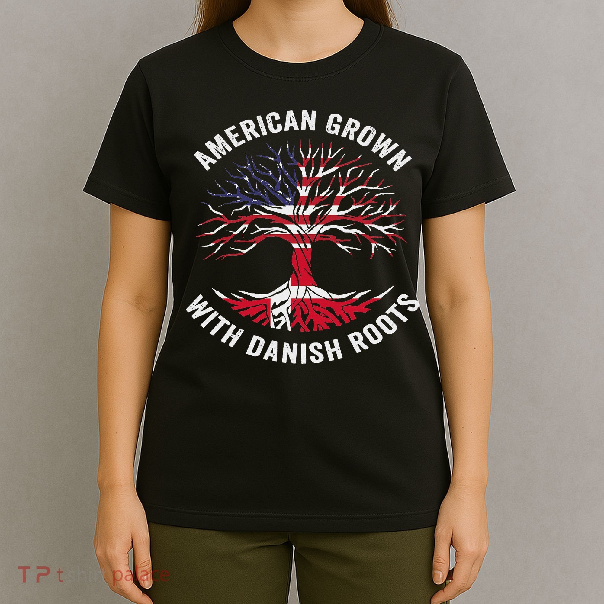 Usa American Grown With Danish Roots Denmark T-Shirt