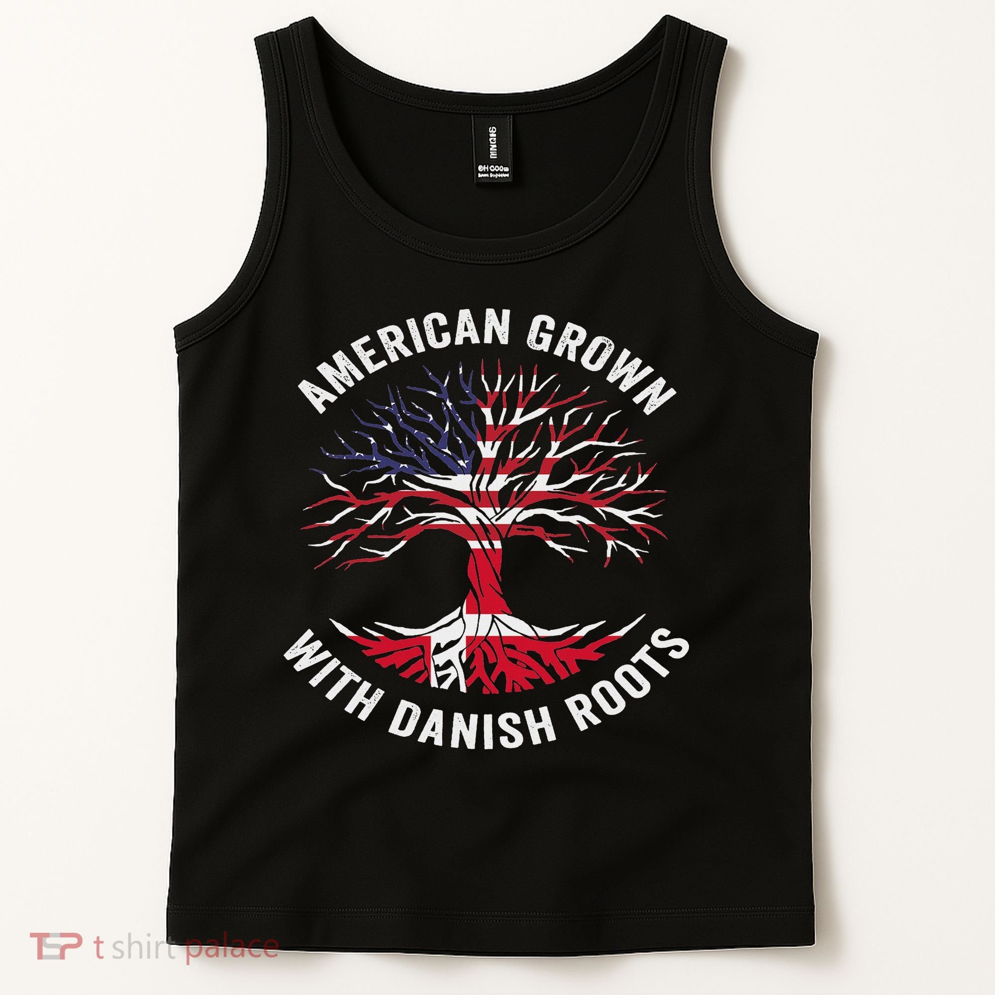 Usa American Grown With Danish Roots Denmark Tank Top