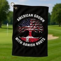 Usa American Grown With Danish Roots Denmark Golf Towel thumb 1