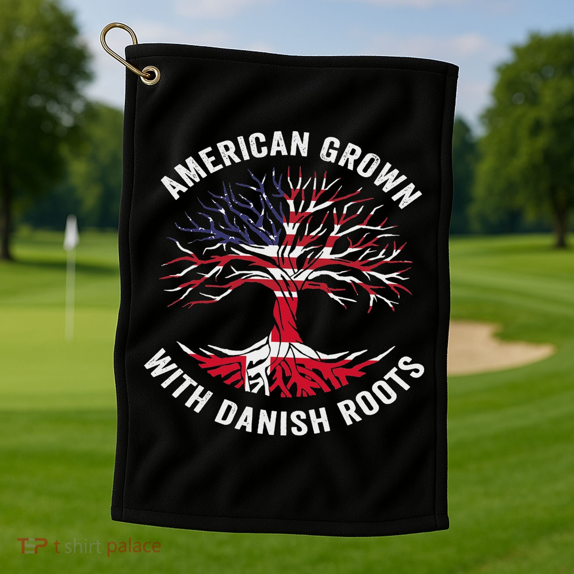 Usa American Grown With Danish Roots Denmark Golf Towel