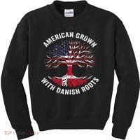 Usa American Grown With Danish Roots Denmark Kids Sweatshirt thumb 0