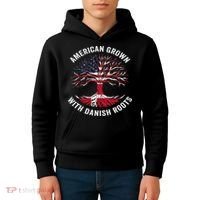 Usa American Grown With Danish Roots Denmark Kids Hoodie thumb 4