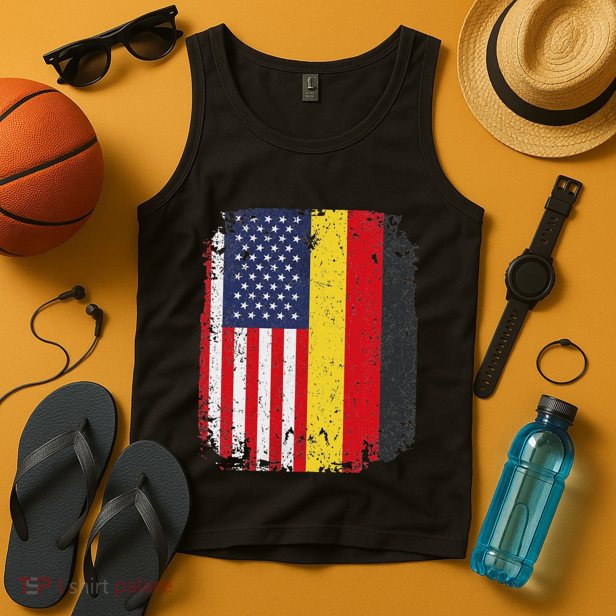 Usa American Germany Flag German Dual Citizenship Tank Top