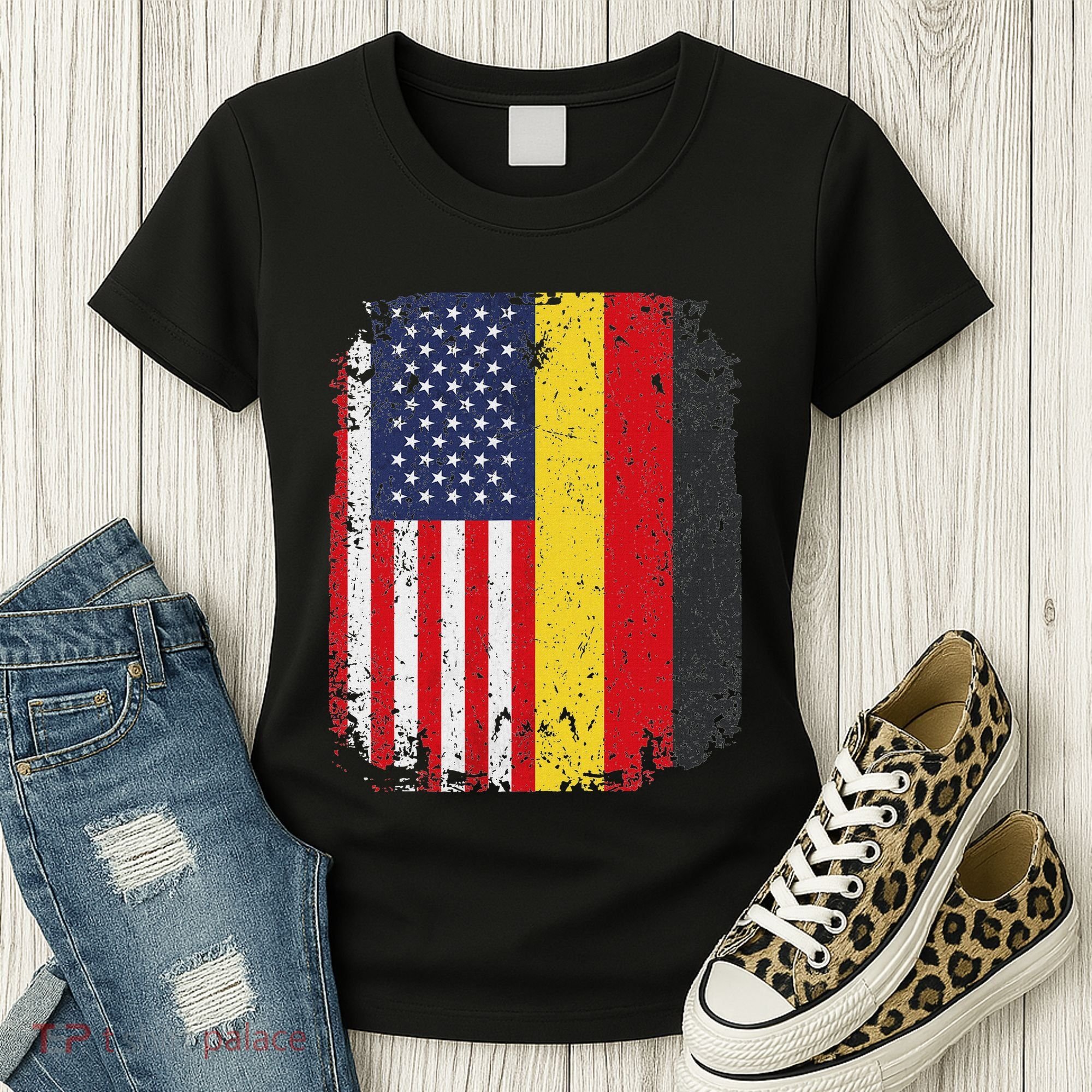 Usa American Germany Flag German Dual Citizenship Women's T-Shirt