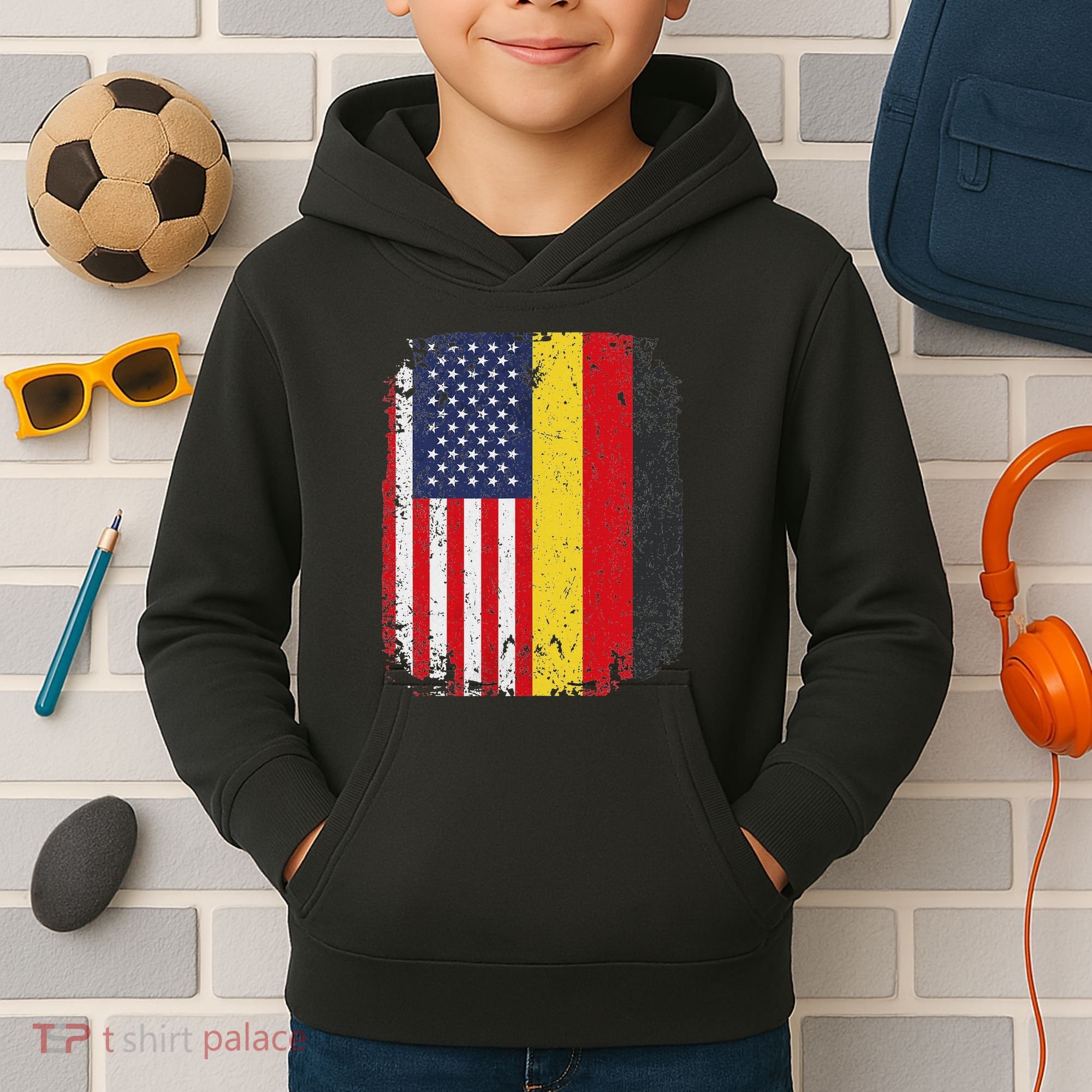 Usa American Germany Flag German Dual Citizenship Kids Hoodie