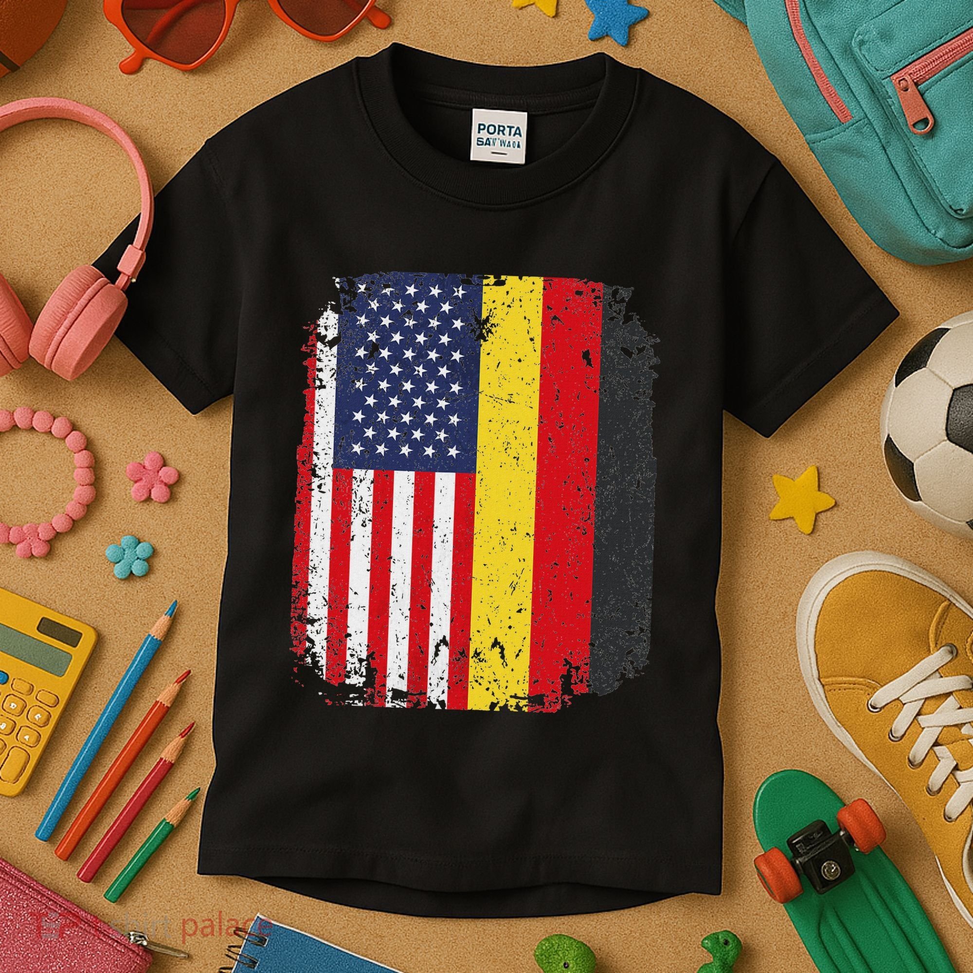 Usa American Germany Flag German Dual Citizenship Kids T-Shirt