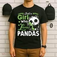 Ust A Girl Who Loves Pandas Cute Panda T-Shirt thumb 6