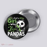 Ust A Girl Who Loves Pandas Cute Panda Button thumb 0