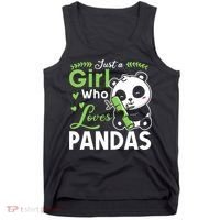 Ust A Girl Who Loves Pandas Cute Panda Tank Top thumb 0