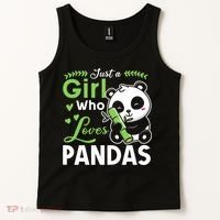 Ust A Girl Who Loves Pandas Cute Panda Tank Top thumb 2