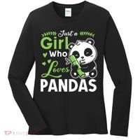 Ust A Girl Who Loves Pandas Cute Panda Women's Long Sleeve Shirt thumb 0