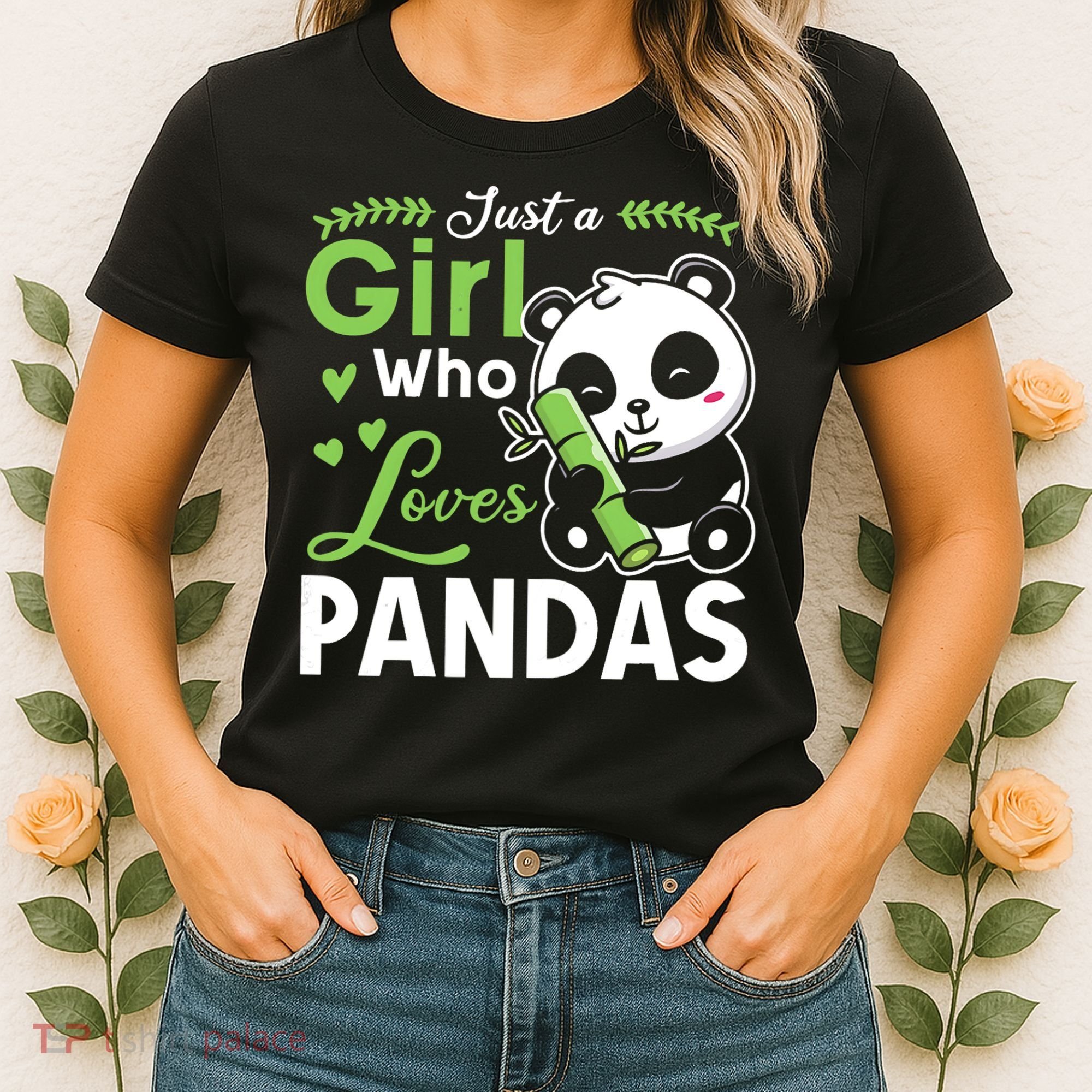 Ust A Girl Who Loves Pandas Cute Panda Women's T-Shirt