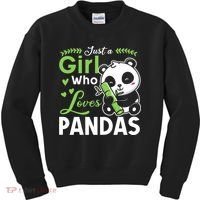 Ust A Girl Who Loves Pandas Cute Panda Kids Sweatshirt thumb 0