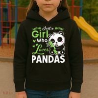 Ust A Girl Who Loves Pandas Cute Panda Kids Hoodie thumb 3