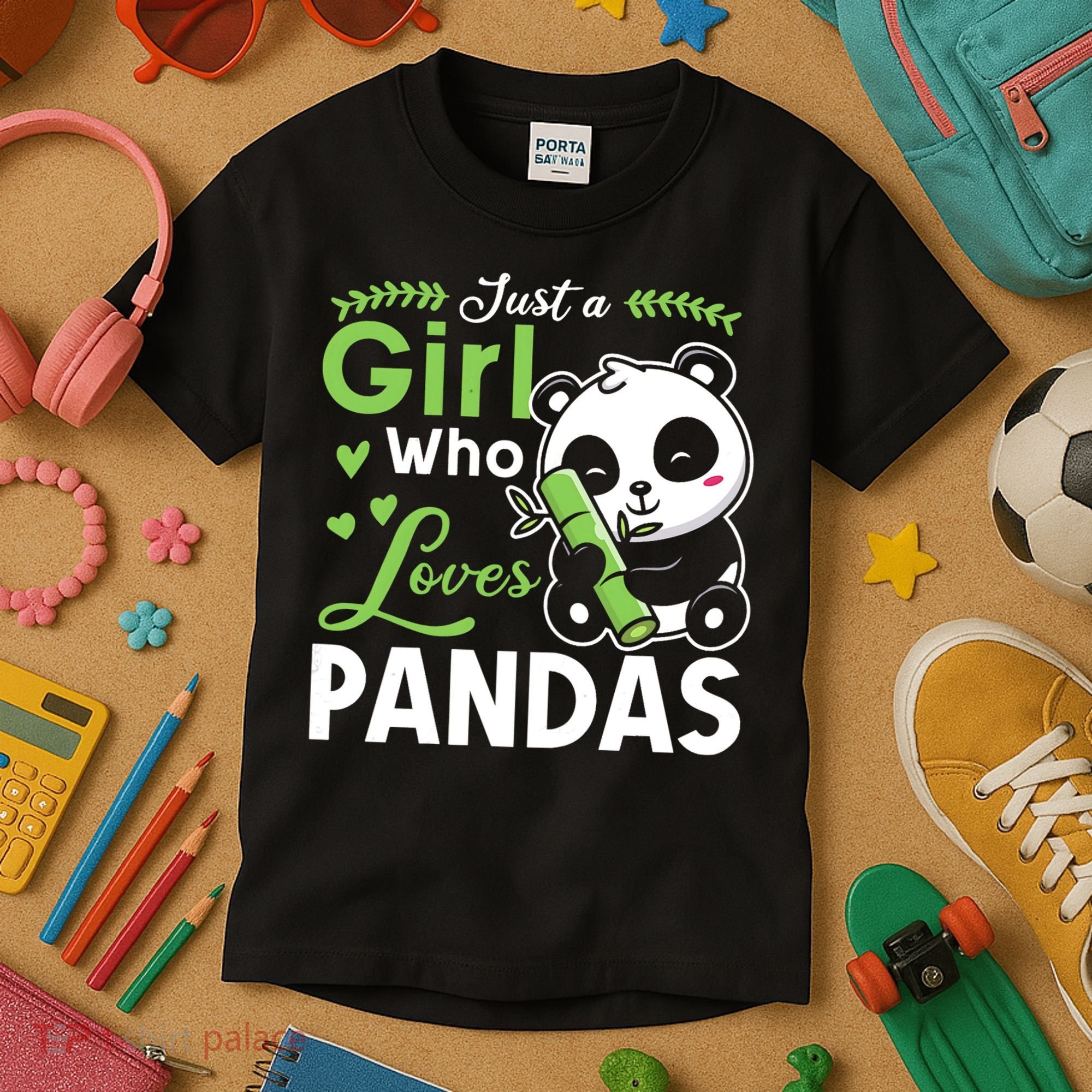 Ust A Girl Who Loves Pandas Cute Panda Kids T-Shirt