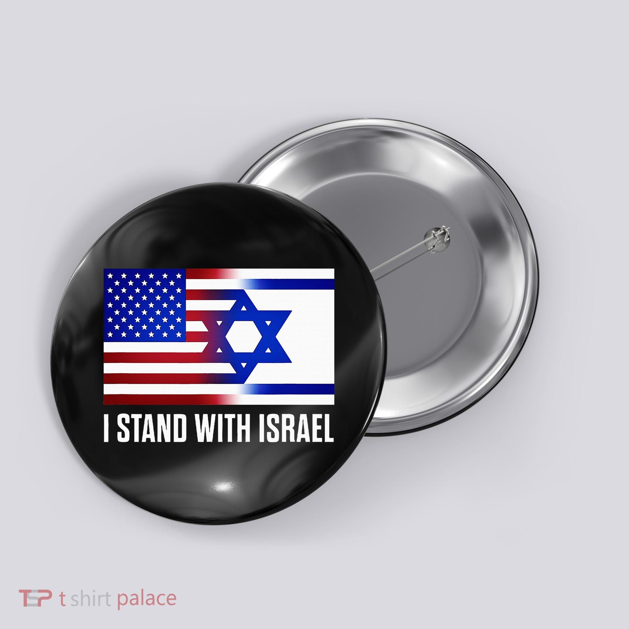 USA and Israel Flag Show Your Support Button