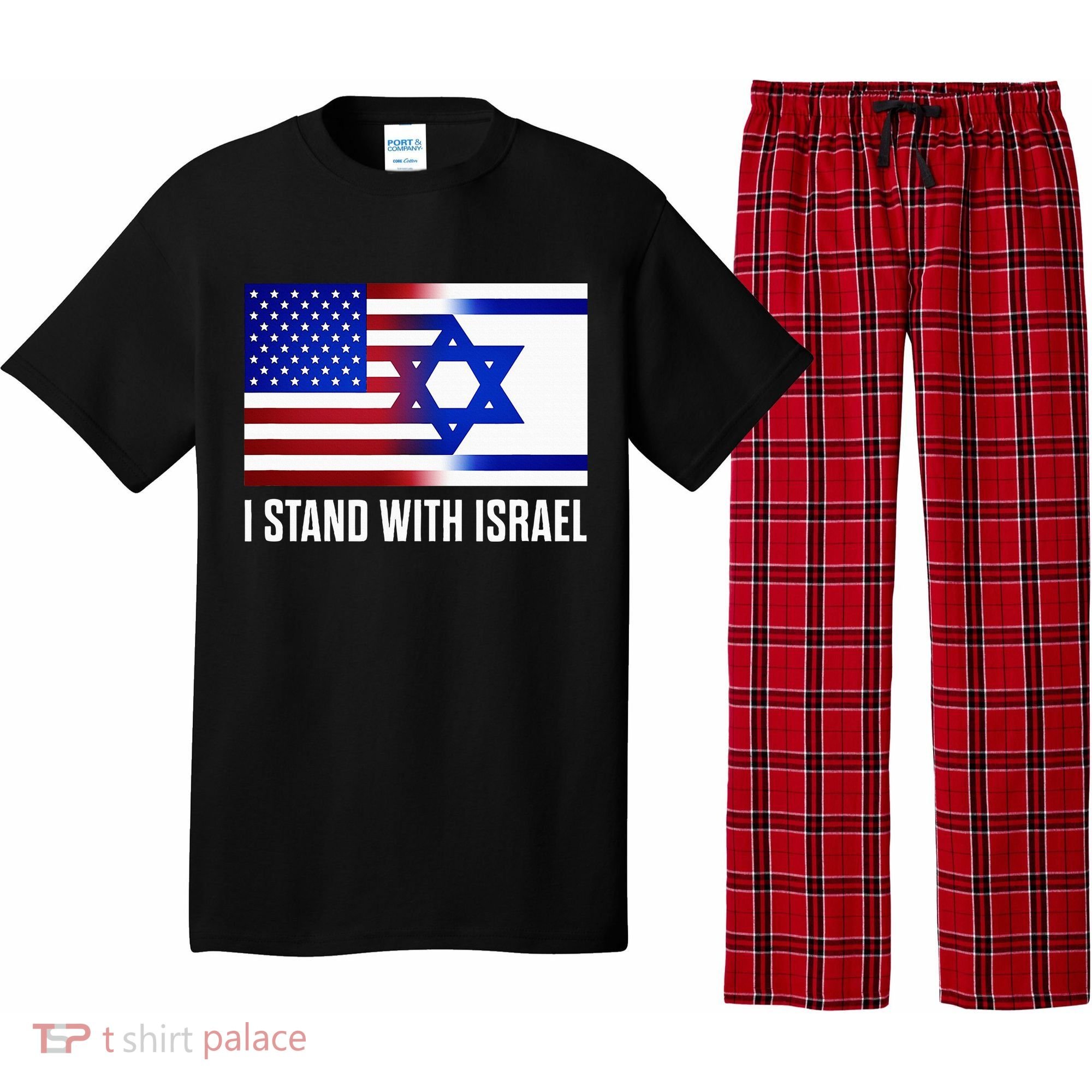 USA and Israel Flag Show Your Support Pajama Set