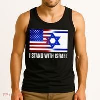 USA and Israel Flag Show Your Support Tank Top thumb 3