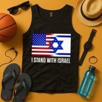 USA and Israel Flag Show Your Support Tank Top thumb 4
