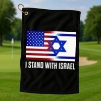 USA and Israel Flag Show Your Support Golf Towel thumb 1
