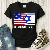 USA and Israel Flag Show Your Support Women's T-Shirt thumb 3