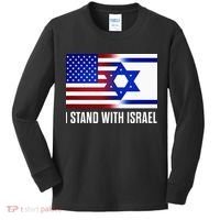 USA and Israel Flag Show Your Support Kids Long Sleeve Shirt thumb 0