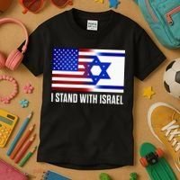 USA and Israel Flag Show Your Support Kids T-Shirt thumb 3