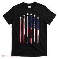 USA Airplane Jet Fighter 4th American Flag Of July Patriotic T-Shirt thumb 0