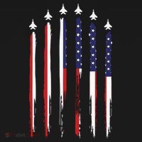 USA Airplane Jet Fighter 4th American Flag Of July Patriotic T-Shirt thumb 7
