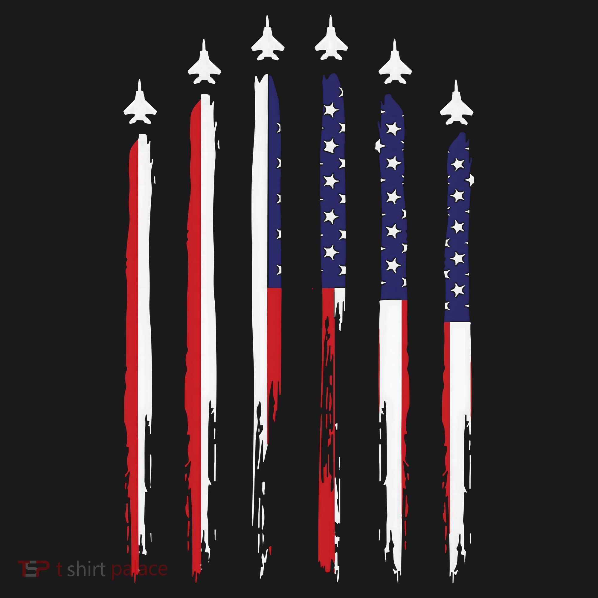 USA Airplane Jet Fighter 4th American Flag Of July Patriotic T-Shirt