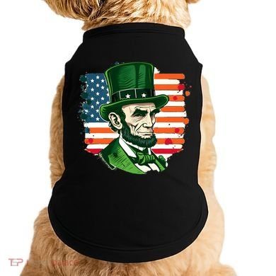 USA Abraham Lincoln St Patricks Day Doggie Tank