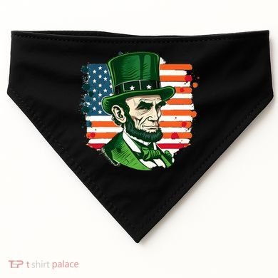 USA Abraham Lincoln St Patricks Day USA-Made Doggie Bandana