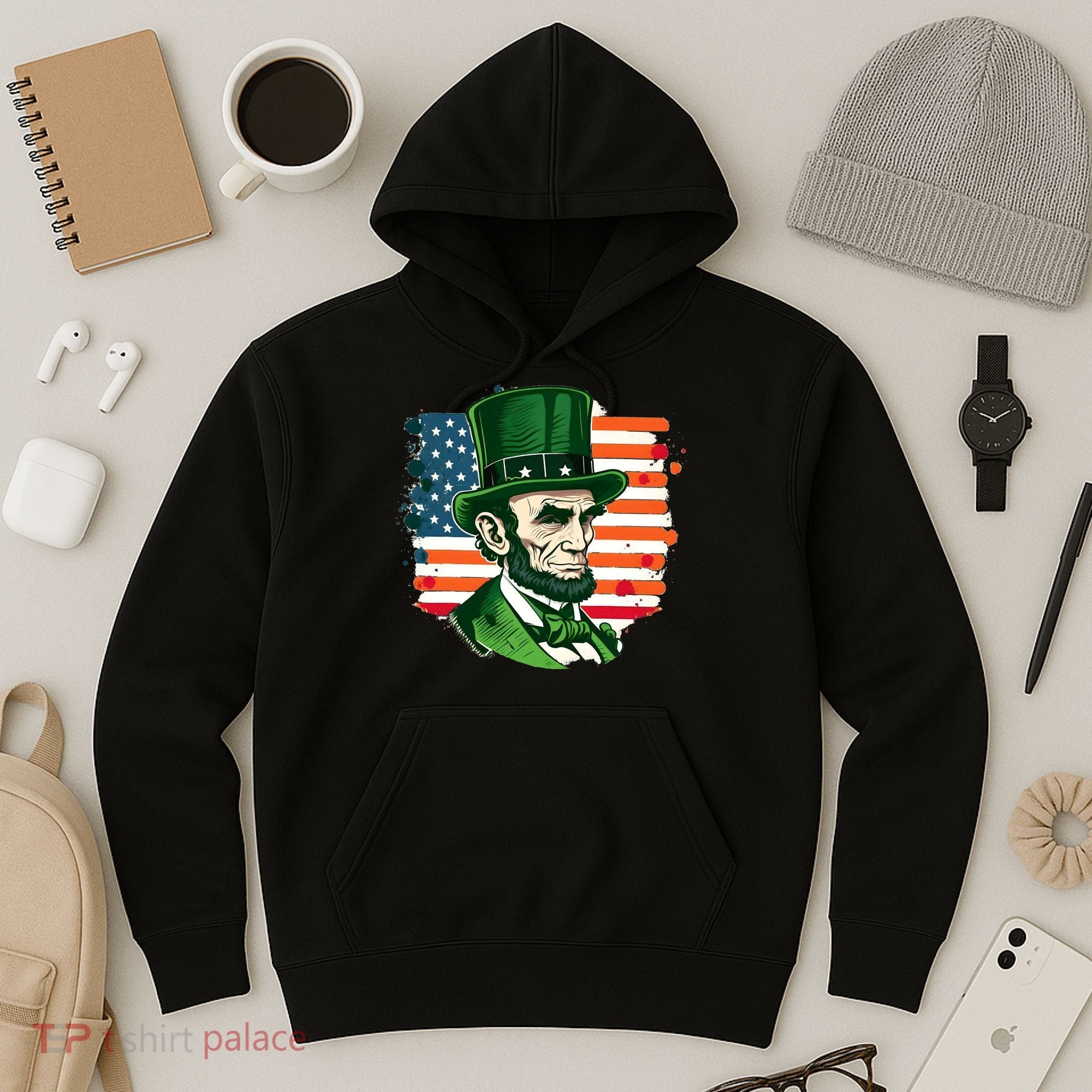 USA Abraham Lincoln St Patricks Day Hoodie