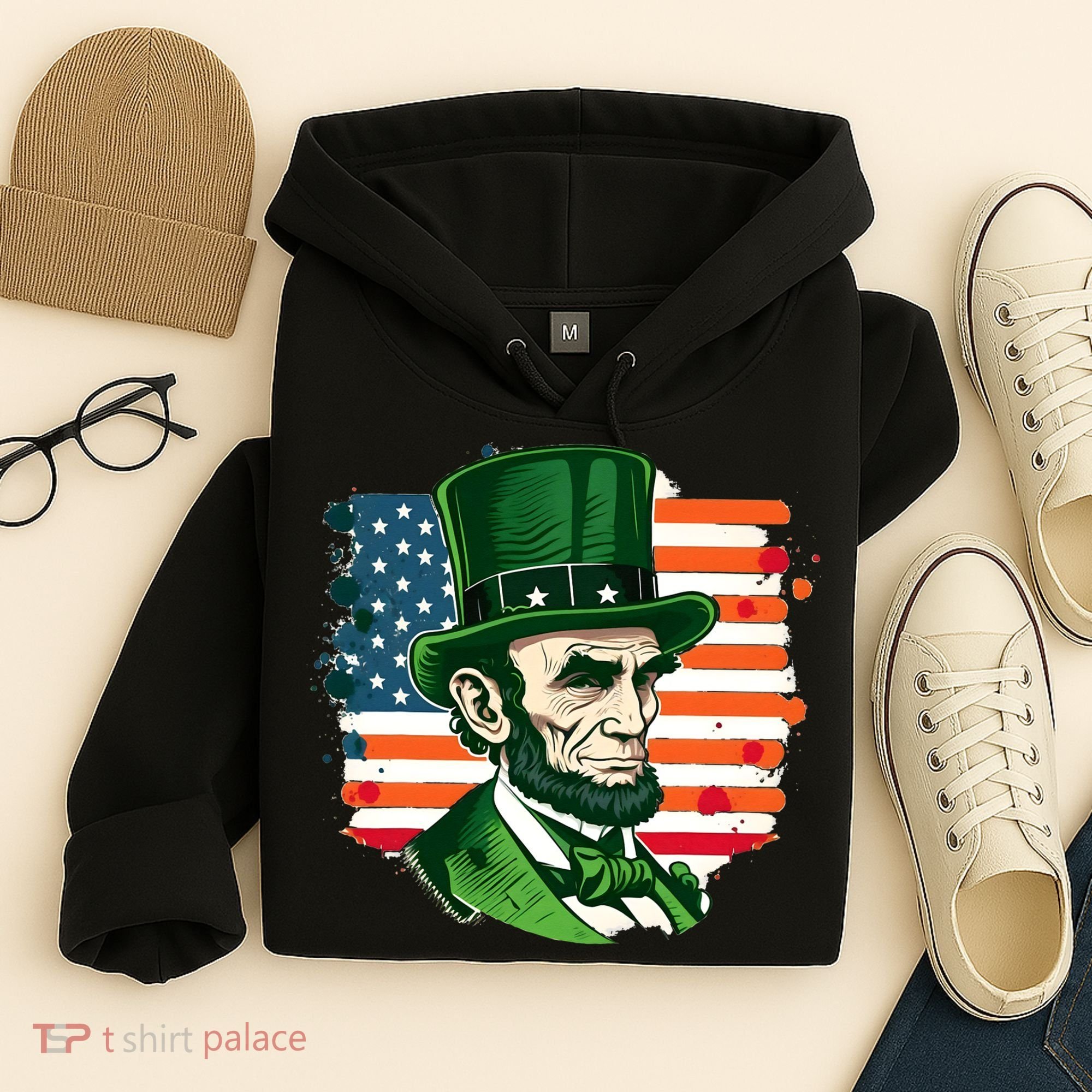 USA Abraham Lincoln St Patricks Day Hoodie