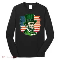 USA Abraham Lincoln St Patricks Day Long Sleeve Shirt thumb 0