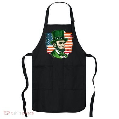 USA Abraham Lincoln St Patricks Day Apron