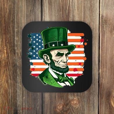 USA Abraham Lincoln St Patricks Day Coaster