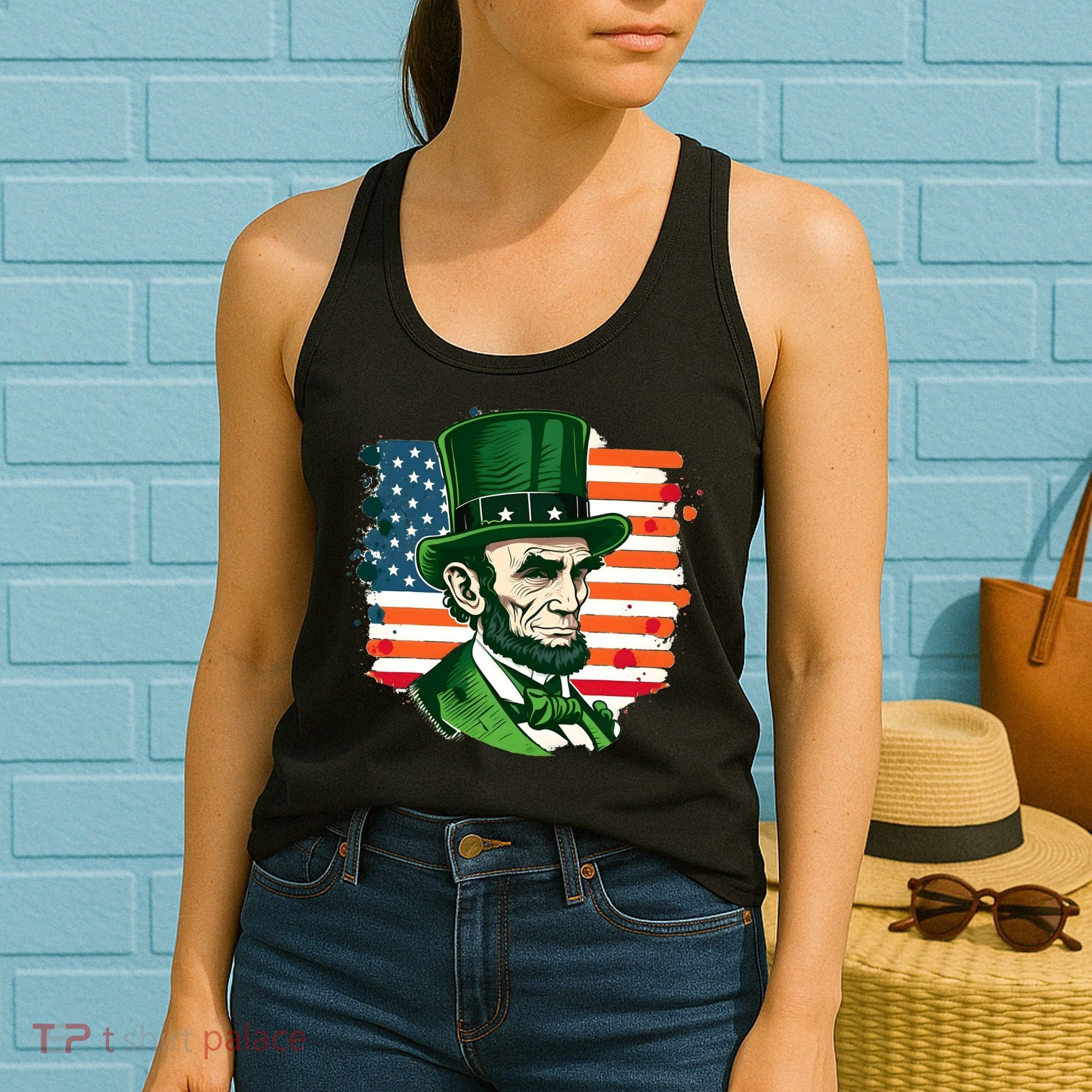 USA Abraham Lincoln St Patricks Day Women's Tank Top
