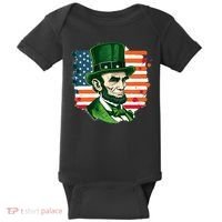 USA Abraham Lincoln St Patricks Day Baby Bodysuit thumb 0