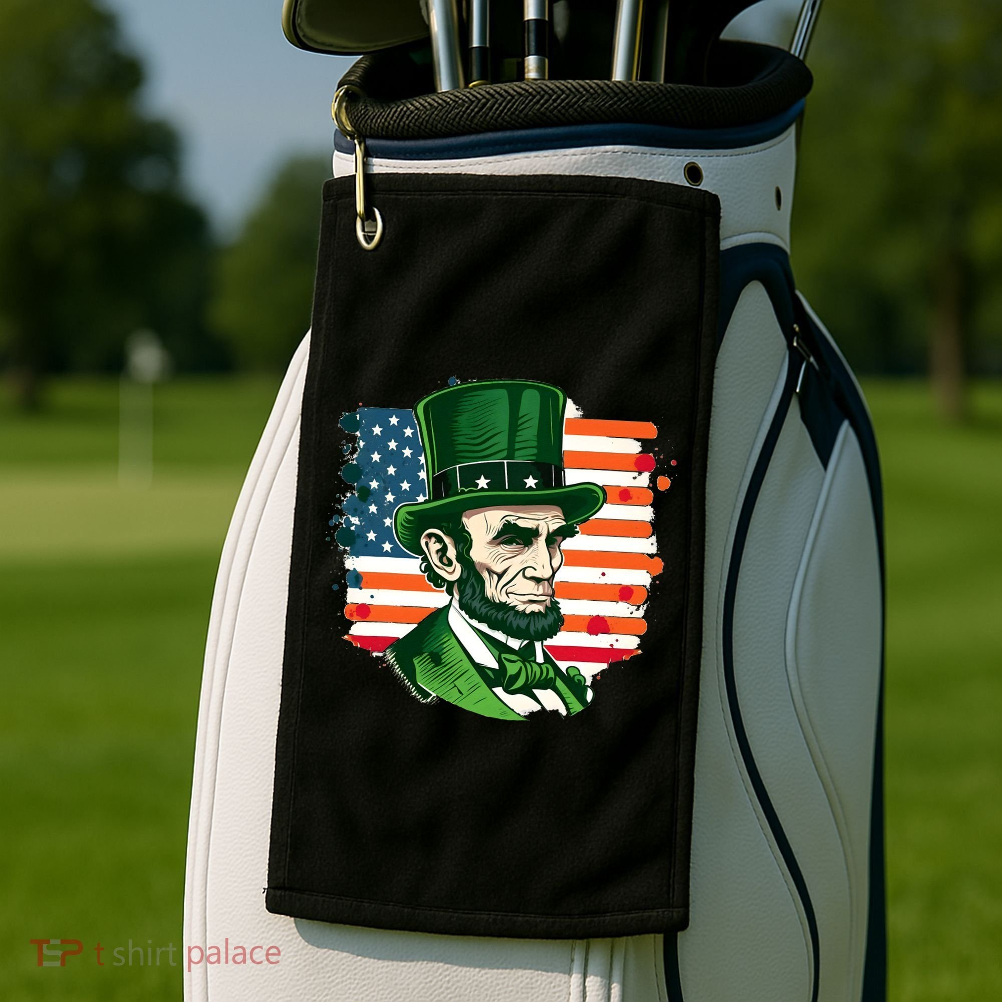 USA Abraham Lincoln St Patricks Day Golf Towel