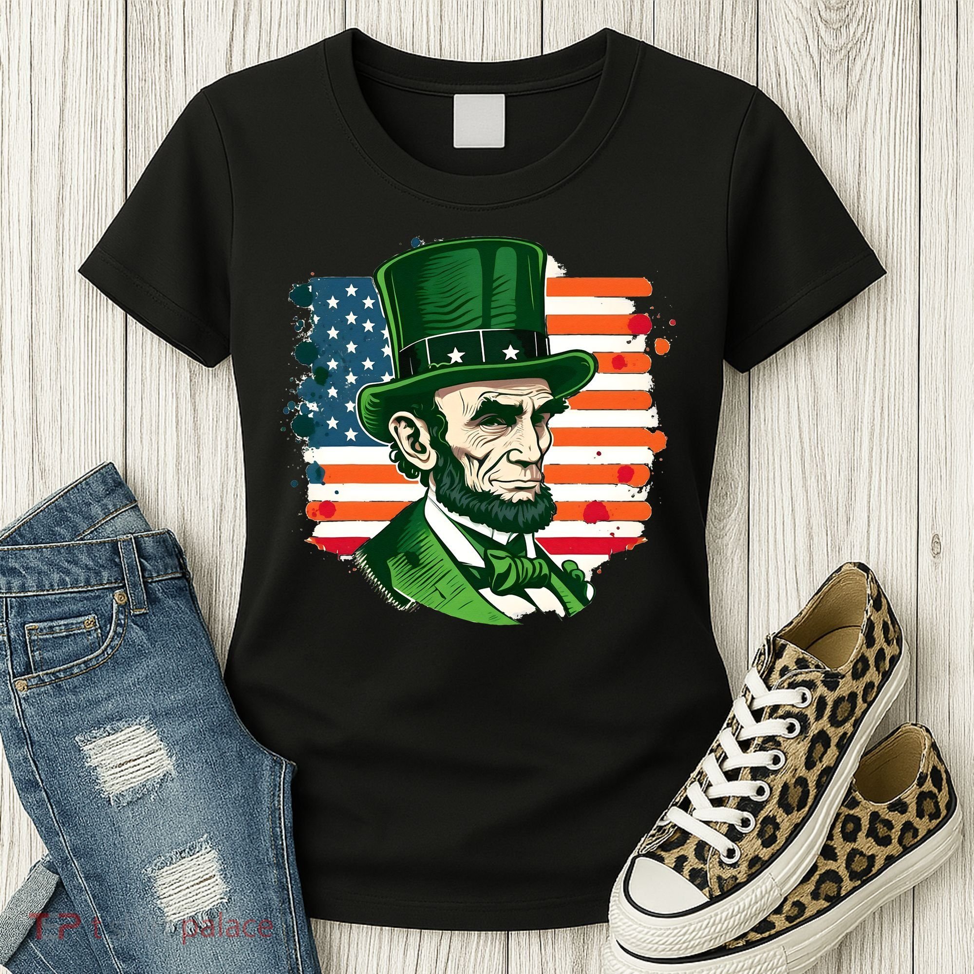 USA Abraham Lincoln St Patricks Day Women's T-Shirt