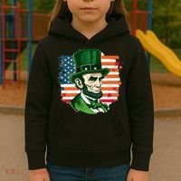 USA Abraham Lincoln St Patricks Day Kids Hoodie thumb 3