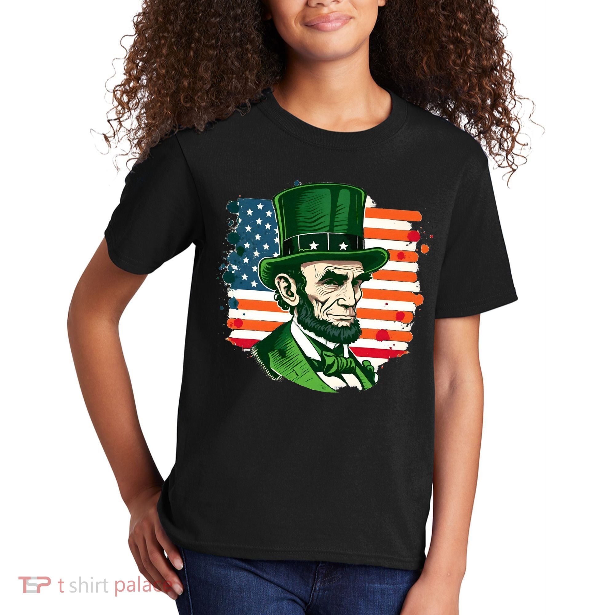 USA Abraham Lincoln St Patricks Day Kids T-Shirt